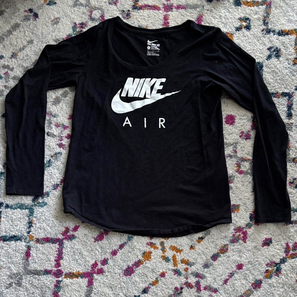Nike Black Long-Sleeve Air Logo Tee